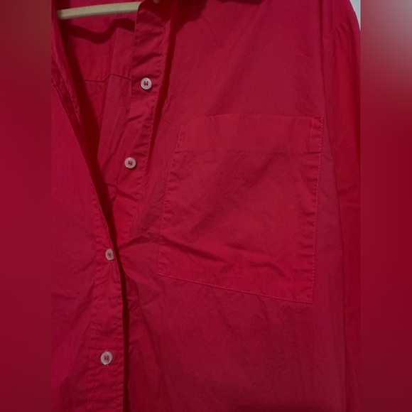 MNG by Mango Fuchsia Button-Up Shirt (Size M) - Picture 4 of 6